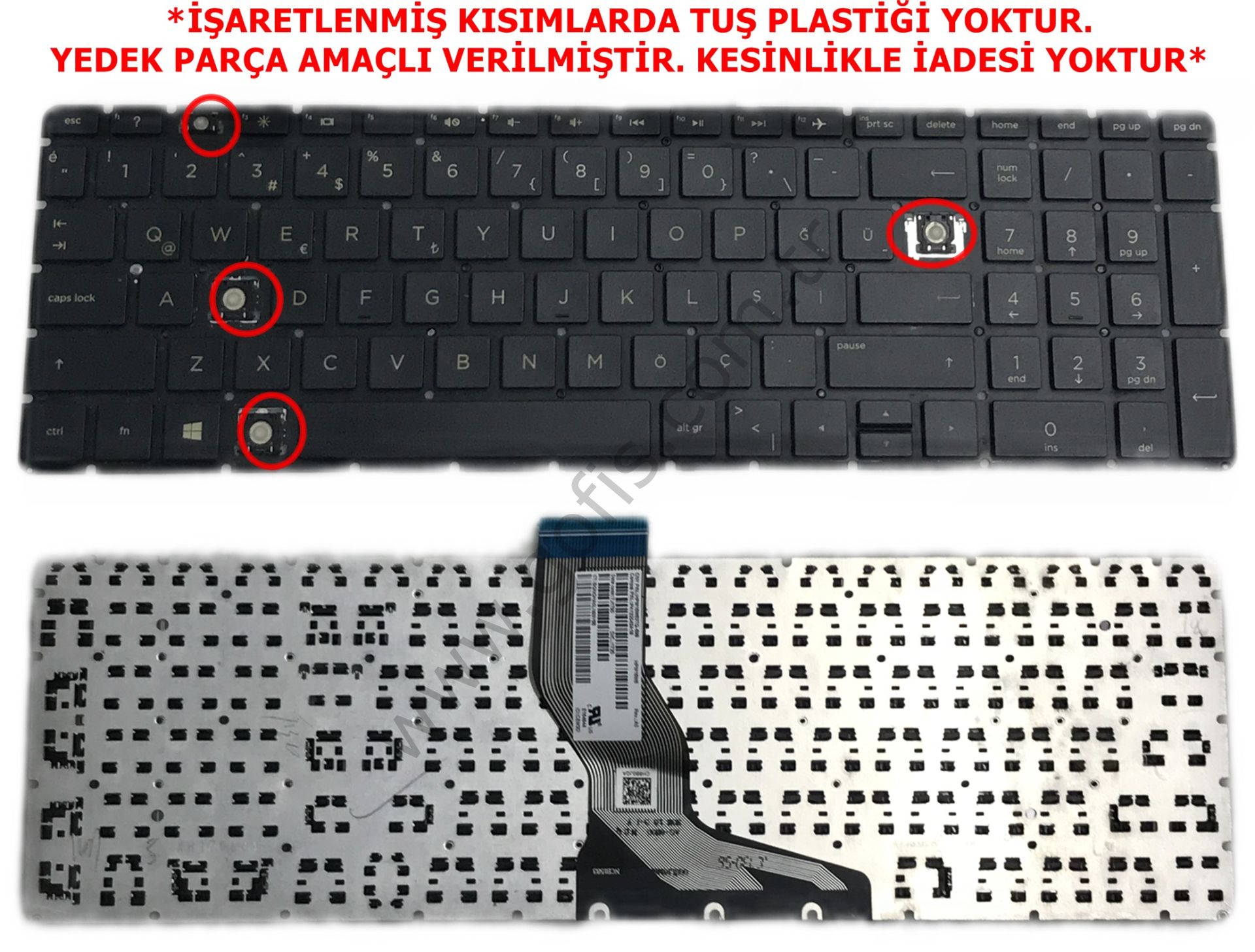 HP PAVİLİON 15-BS 15-BW 250 G6 255 G6 KLAVYE TÜRKÇE Q HPM16M6 PK132043A18 *YEDEK PARÇA AMAÇLI* (4)