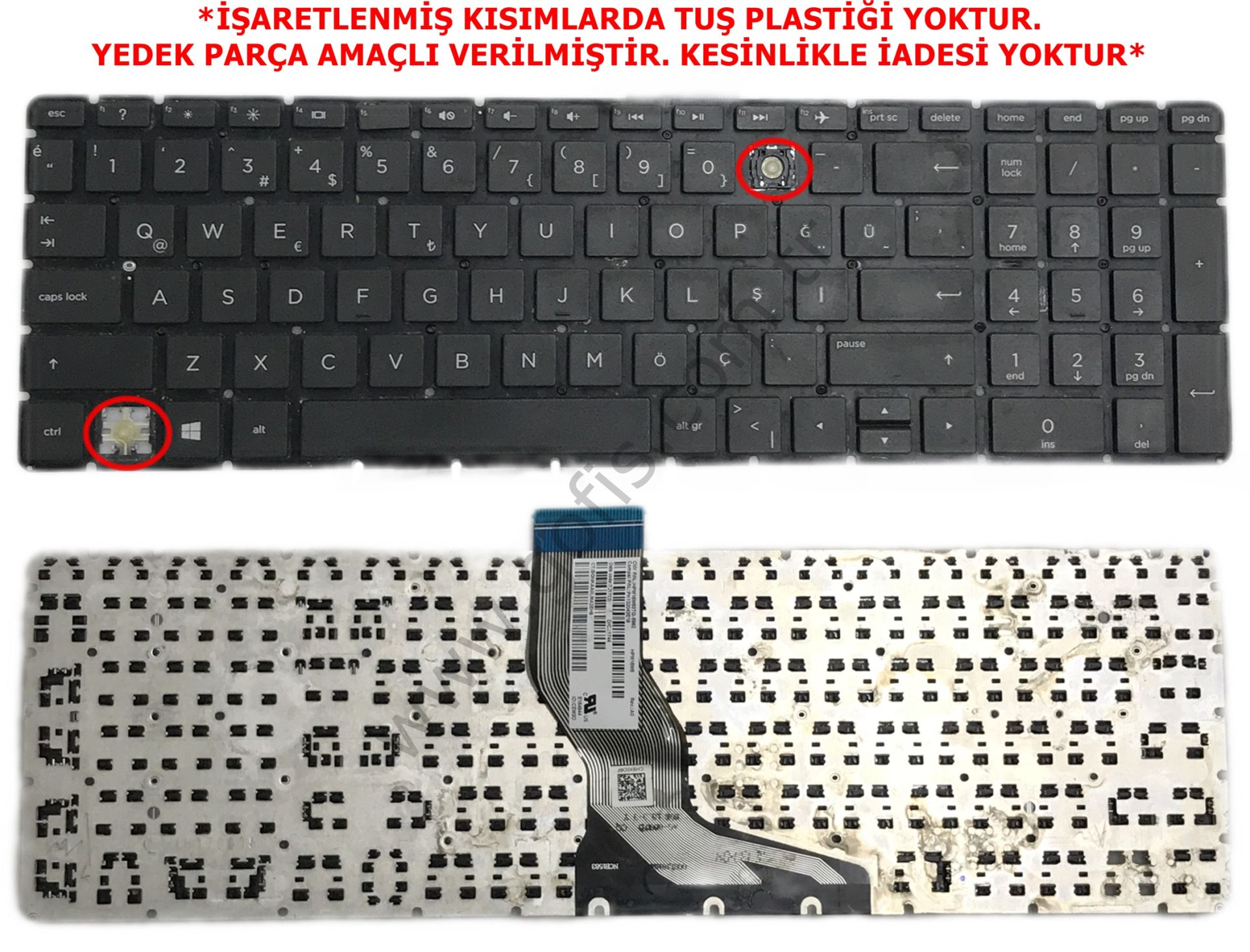 HP PAVİLİON 15-BS 15-BW 250 G6 255 G6 KLAVYE TÜRKÇE Q HPM16M6 PK132043E18 *YEDEK PARÇA AMAÇLI*