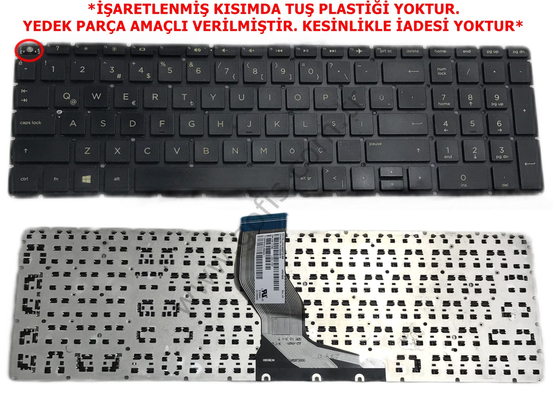 HP PAVİLİON 15-BS 15-BW 250 G6 255 G6 KLAVYE TÜRKÇE Q HPM16M6 PK132043A18 *YEDEK PARÇA AMAÇLI* (1)