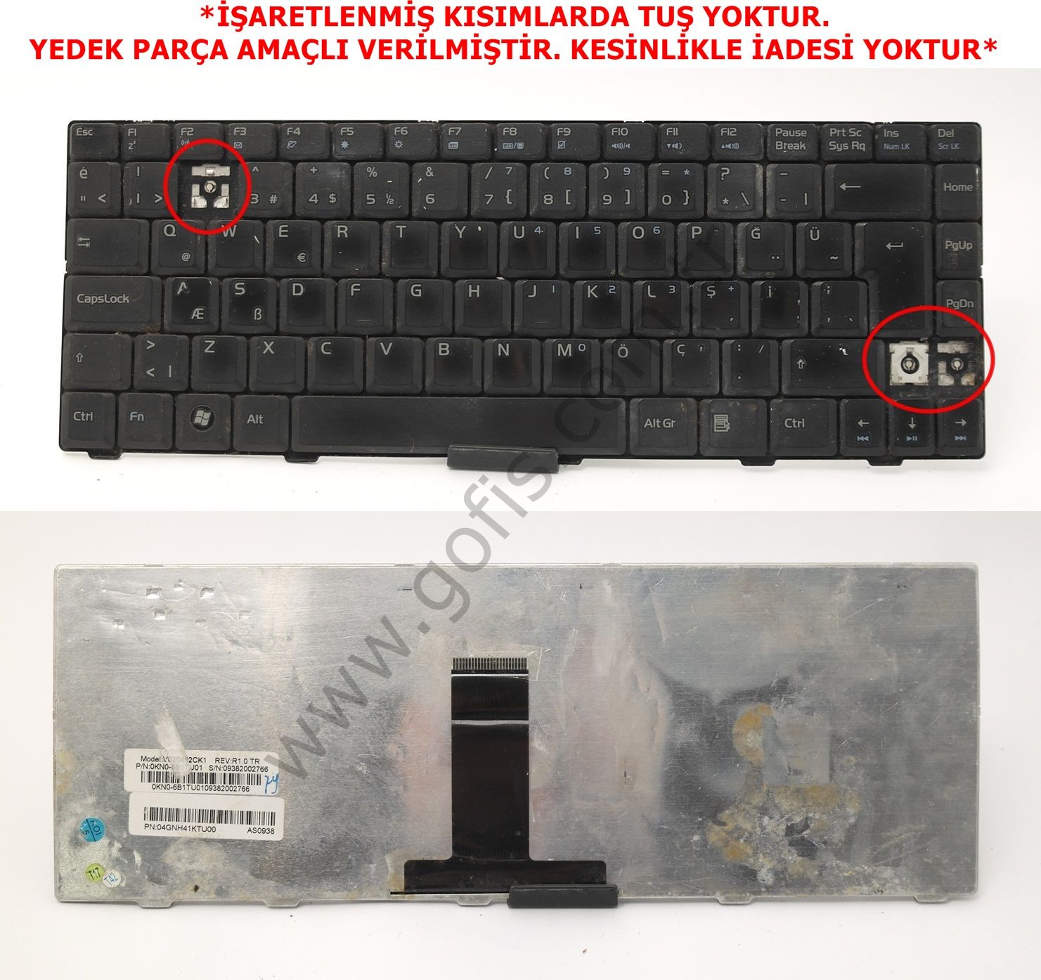 ASUS F80 KLAVYE TÜRKÇE Q V020462CK1 0KN0-6B1TU01 *YEDEK PARÇA AMAÇLI*