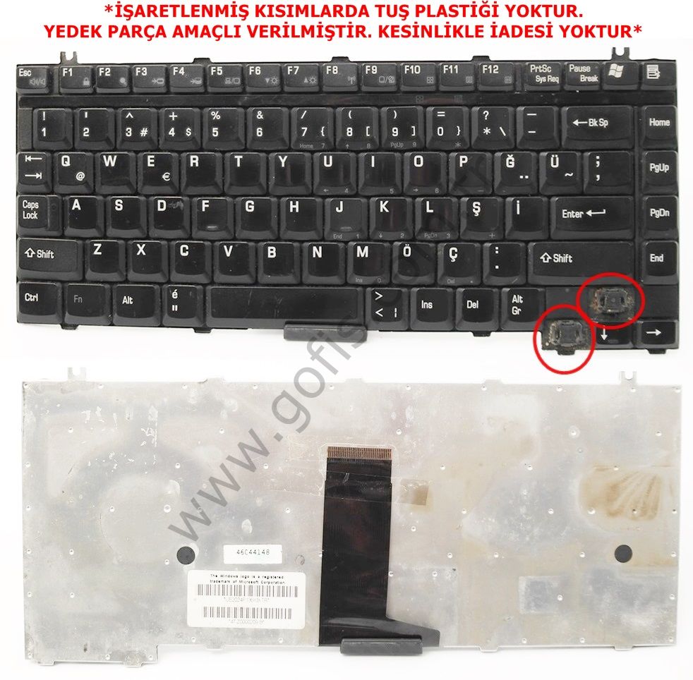 TOSHİBA SATELLİTE 1400 1900 2400 KLAVYE UE2024P136KB *YEDEK PARÇA AMAÇLI*