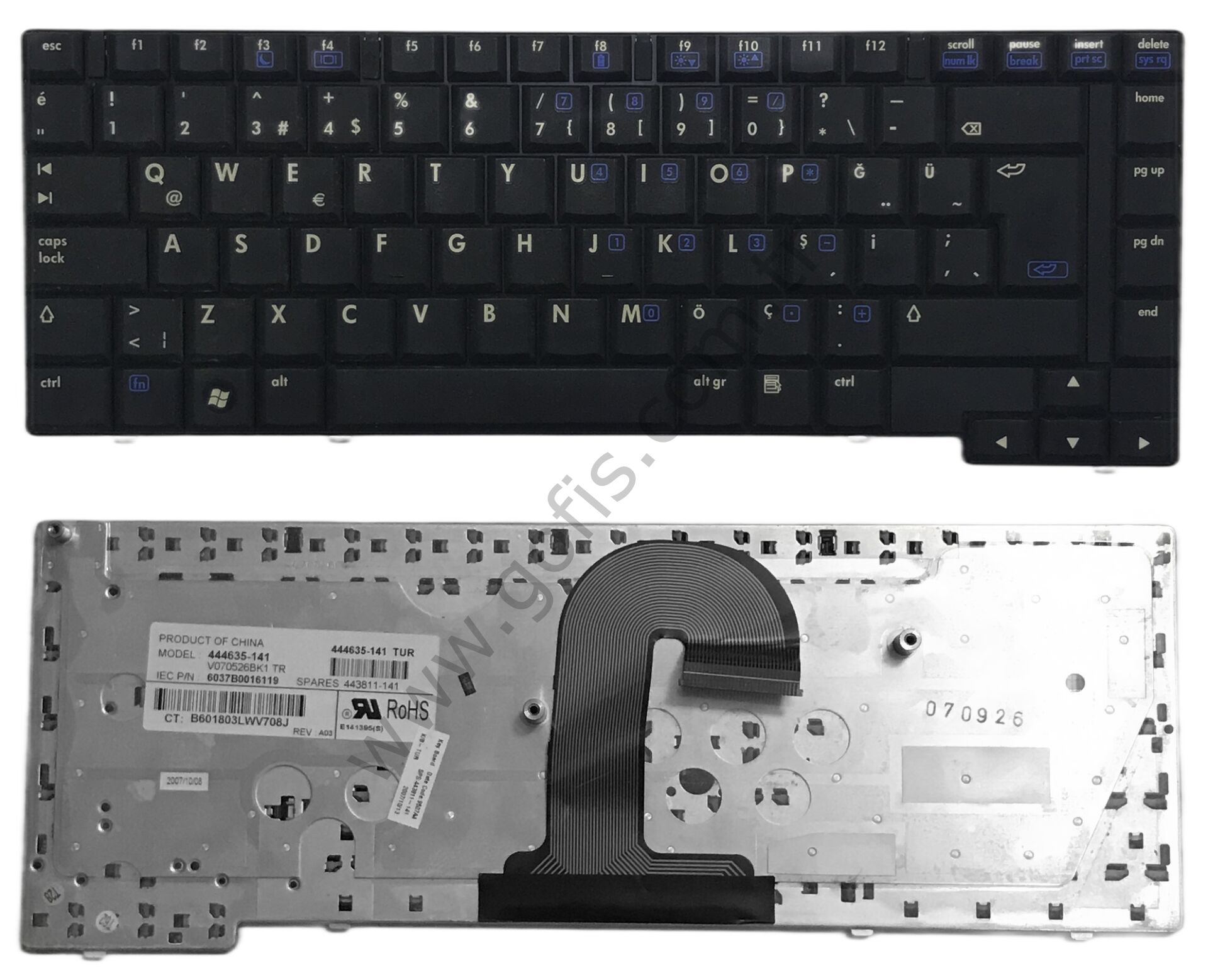 HP COMPAQ 6710S 6710B 6715B 6715S KLAVYE TÜRKÇE Q V070526BK1 443811-141 444635-141