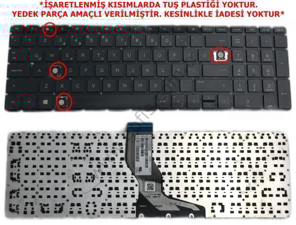 HP PAVİLİON 15-BS 15-BW 250 G6 255 G6 KLAVYE TÜRKÇE Q HPM16M6 PK132043A18 *YEDEK PARÇA AMAÇLI* (4)