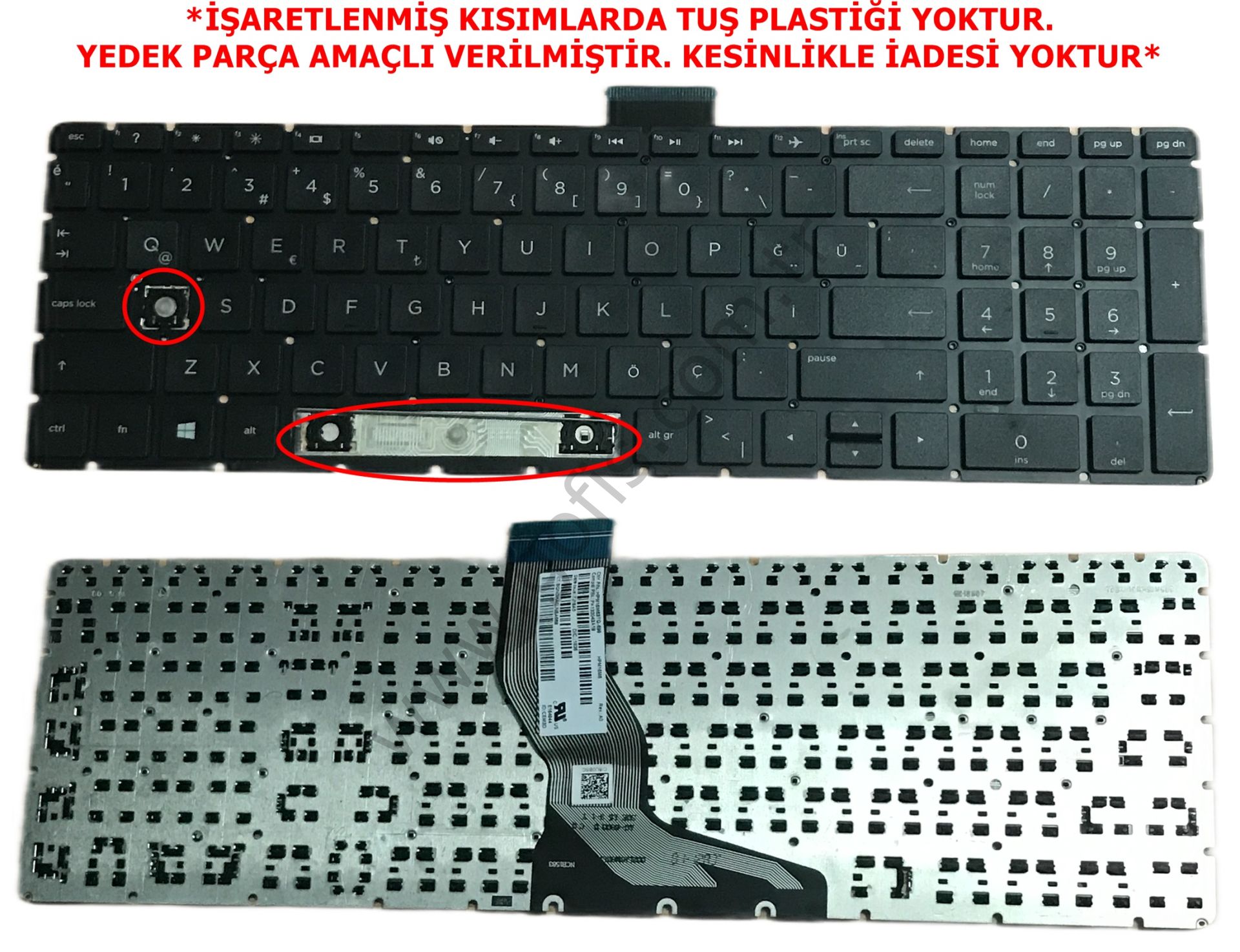 HP PAVİLİON 15-BS 15-BW 250 G6 255 G6 KLAVYE TÜRKÇE Q HPM16M6 PK132043A18 *YEDEK PARÇA AMAÇLI* (5)