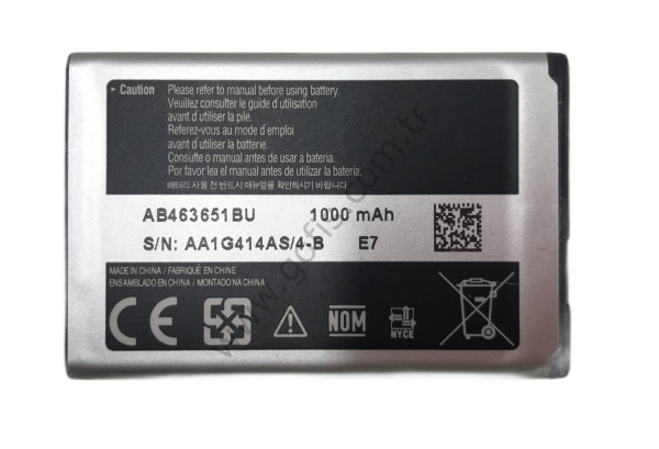 SAMSUNG S5610 PİL BATARYA 1000mAh AB463651BU