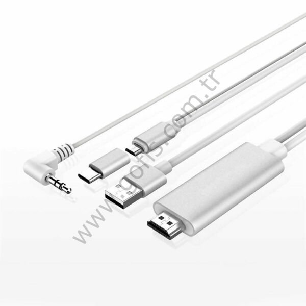 HDMI DIGITAL  AV CABLE  2 IN  1 HDMI TO  MICRO USB & USB-C