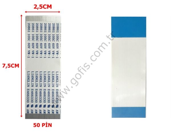 LIANGLIN E466330 AWM 20861 105C 60V VW-1 FLEX KABLO 2,5CM 7,5CM 50 PİN FLEX CABLE