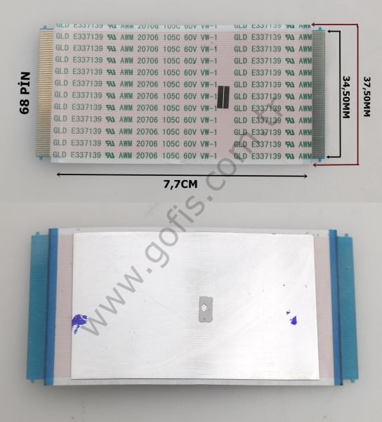 GLD E337139 AWM 20706 105C 60V VW-1 FLEX KABLO 34,50MM 37,50MM 7,7CM 68 PİN FLEX CABLE