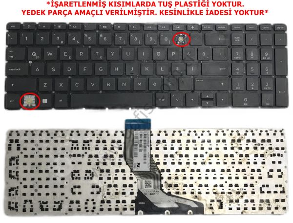 HP PAVİLİON 15-BS 15-BW 250 G6 255 G6 KLAVYE TÜRKÇE Q HPM16M6 PK132043E18 *YEDEK PARÇA AMAÇLI*