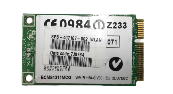 HP COMPAQ PRESARİO C300 C500 WİRELESS KART 395261-002 414376-002 407107-002 WİFİ CARD