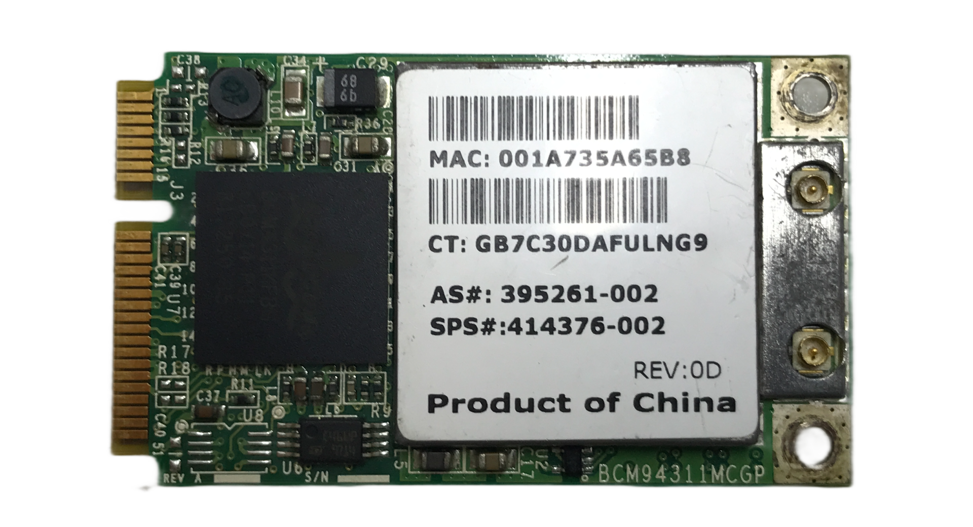 HP COMPAQ PRESARİO C300 C500 WİRELESS KART 395261-002 414376-002 407107-002 WİFİ CARD