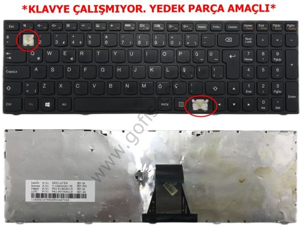 LENOVO Z50-70 KLAVYE TÜRKÇE Q 25214759 V-136520UK1-TR PK1314K3A13 PK130TH3A13 *YEDEK PARÇA AMAÇLI*