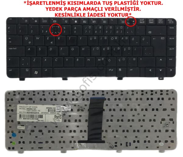 HP COMPAQ 6720S 550 KLAVYE TÜRKÇE Q V061126AK1 456624-141 455264-141 *YEDEK PARÇA AMAÇLI*