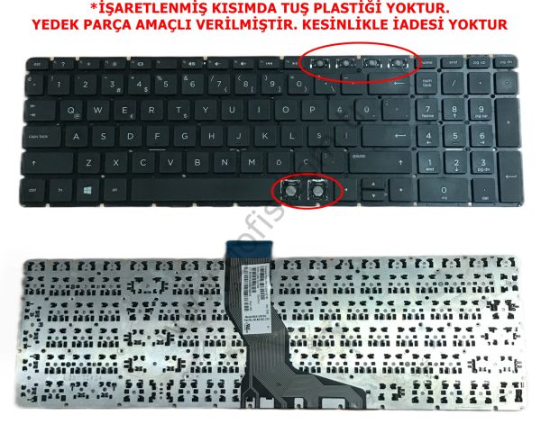HP PAVİLİON 15-BS 15-BW 250 G6 255 G6 KLAVYE TÜRKÇE Q NSK-XDCSC PK132041E18 *YEDEK PARÇA AMAÇLI* (2)