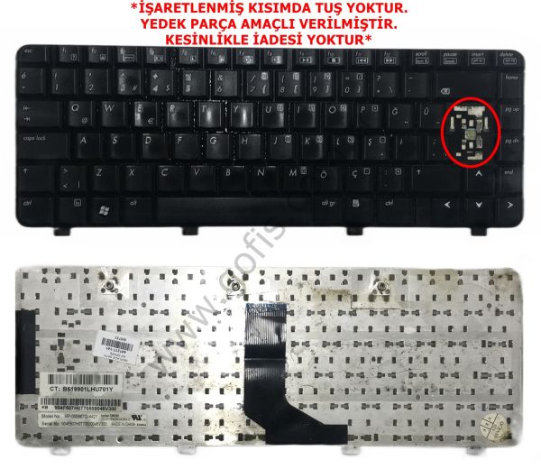 HP PAVİLİON DV2500 DV2000 KLAVYE TÜRKÇE Q MP-05586TQ-4421 441317-141 *YEDEK PARÇA AMAÇLI*