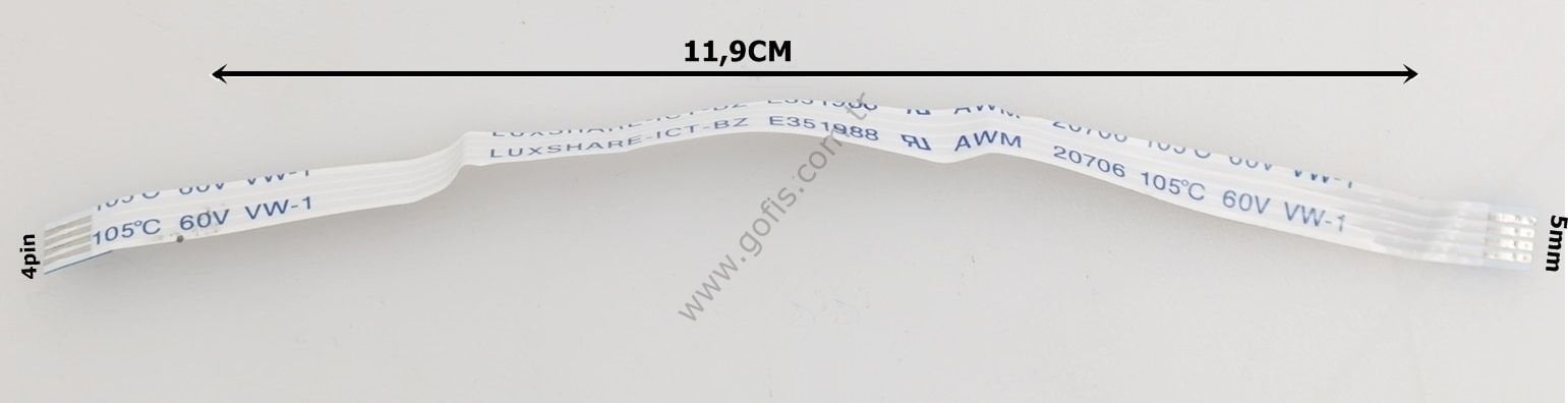 ZGT505R FLEX KABLO 5MM 11,9CM 4 PİN FLEX CABLE