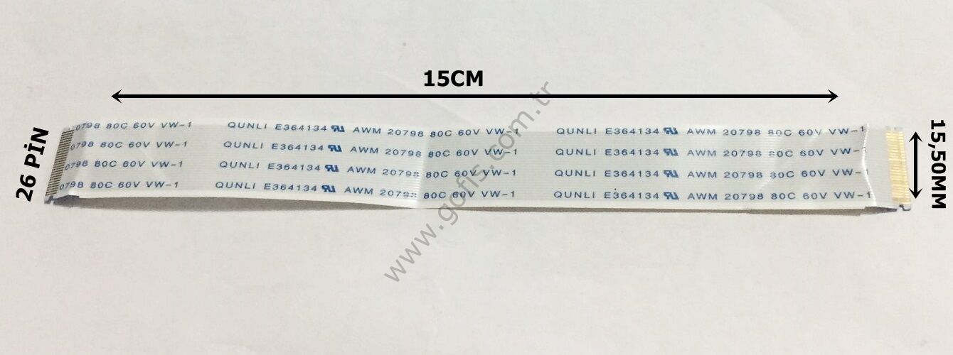 QUNLI E364134 AWM 20798 80C 60V VW-1 FLEX KABLO 15,50MM 15CM 26 PİN FLEX CABLE