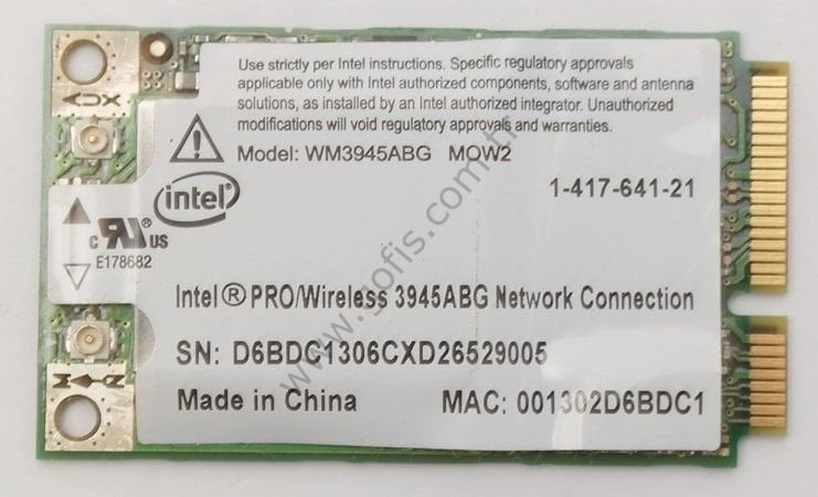 SONY VAİO VGN-FE WİRELESS KART WM3945ABG 1-417-641-21 0151-06-2198 WİFİ CARD