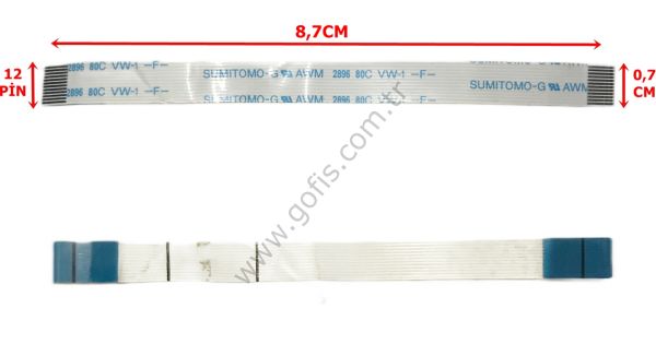SUMITOMO-G AWM 2896 80C VW-1 -F- FLEX KABLO 0,7CM 8,7CM 12 PİN FLEX CABLE