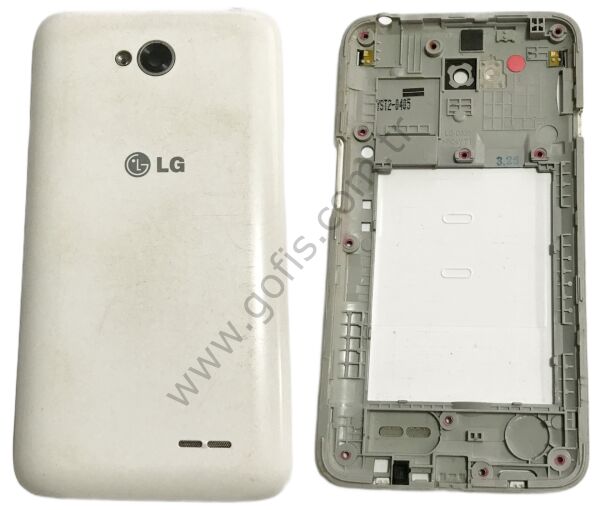 LG OPTIMUS L70 D320 ARKA PİL KAPAK + ORTA ÇITA PLASTİK BEYAZ %100 ORİJİNAL