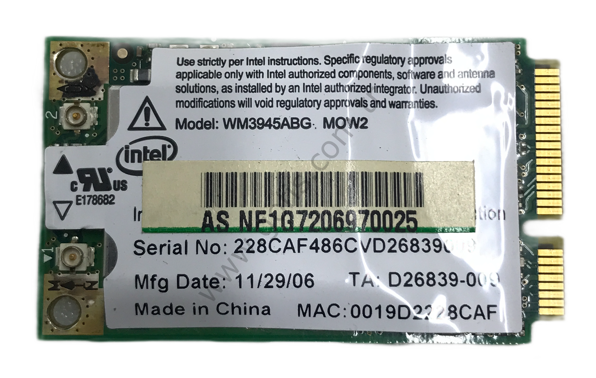 ASUS A7C WİRELESS KART WM3945ABG D26839-009 WİFİ CARD