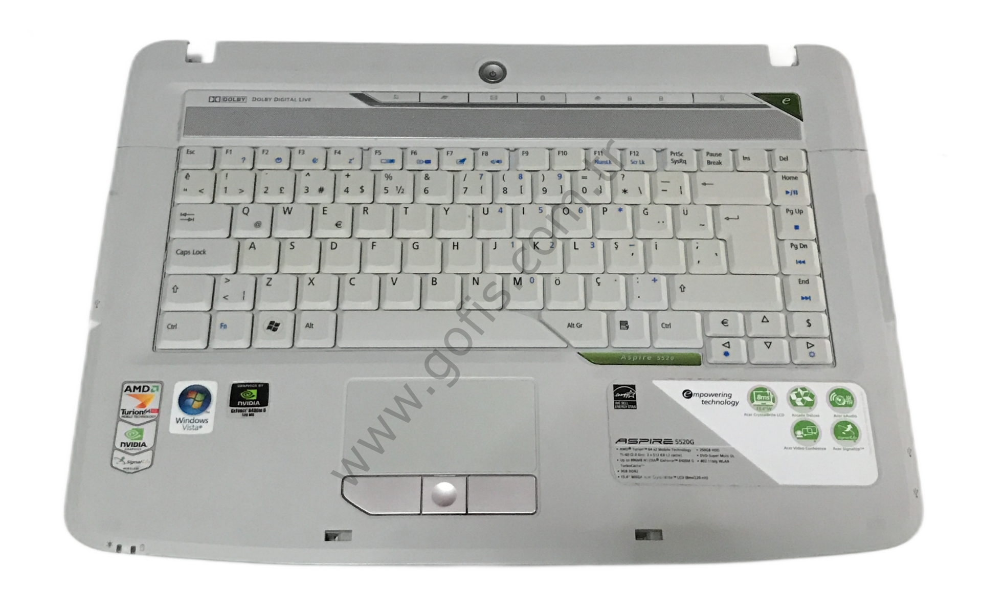 ACER ASPİRE 5520G 5520 ÜST KASA KLAVYE AP01K000100 KLAVYE KASASI