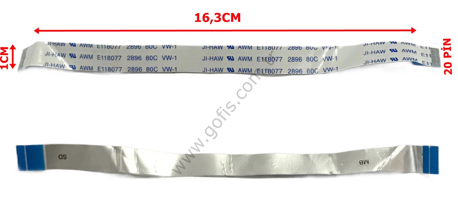 JI-HAW AWM E118077 2896 80C VW-1 FLEX KABLO 1CM 16,3CM 20 PİN FLEX CABLE
