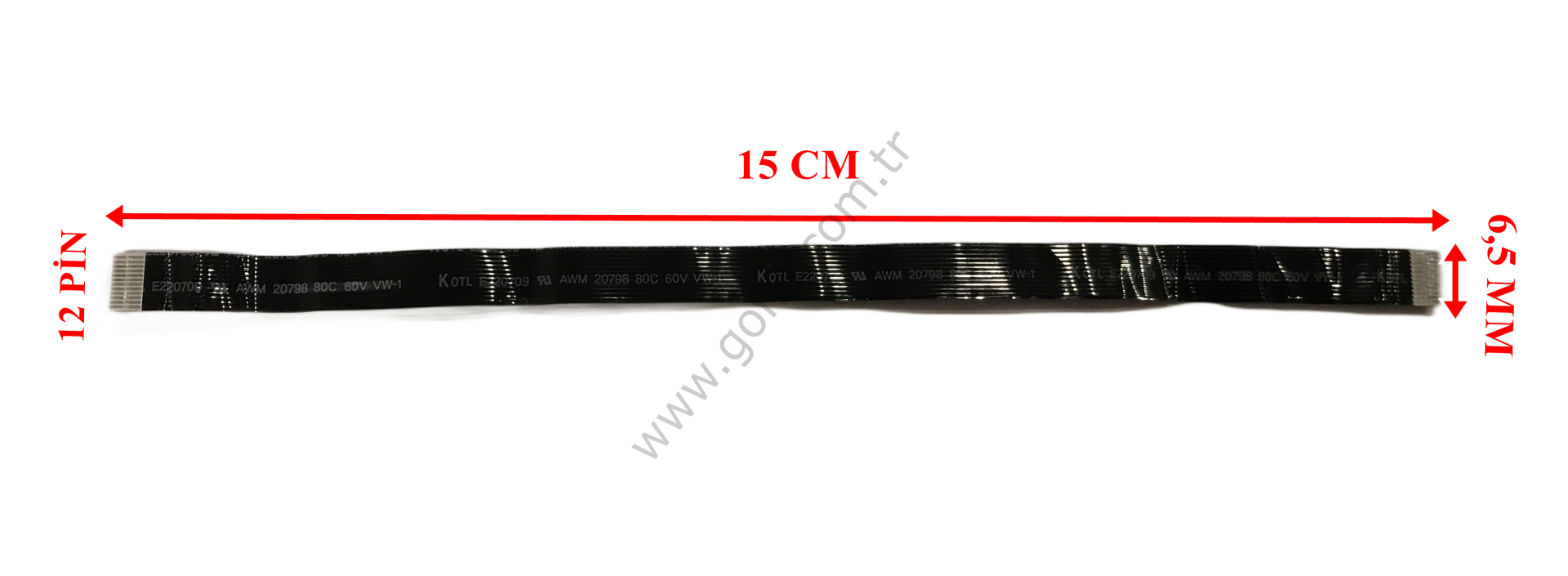 K0TL E220709 AWM 20798 80C 60V VW-1 FLEX KABLO 14,8CM 12 PİN FLEX CABLE