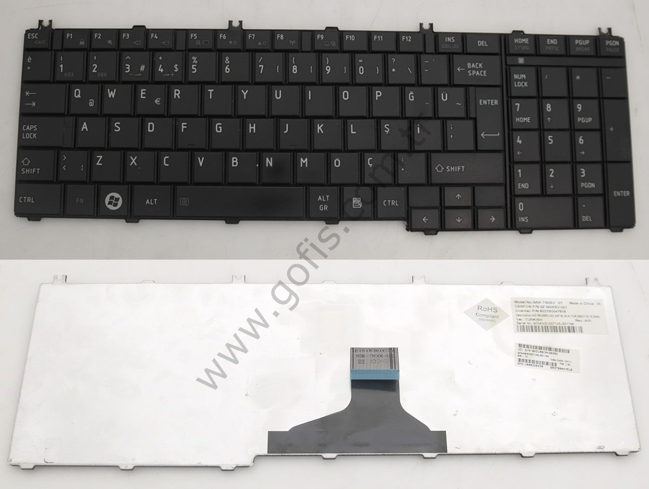 TOSHİBA C655 C650 C655D C650D KLAVYE TÜRKÇE Q 6037B0047818 NSK-TN0SV V000220230