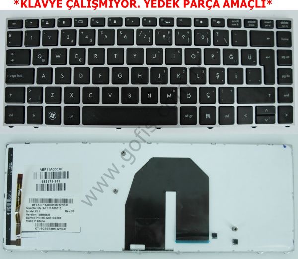 HP PROBOOK 5330 5330M KLAVYE TÜRKÇE Q 653171-141 AEF11A00010 *YEDEK PARÇA AMAÇLI*