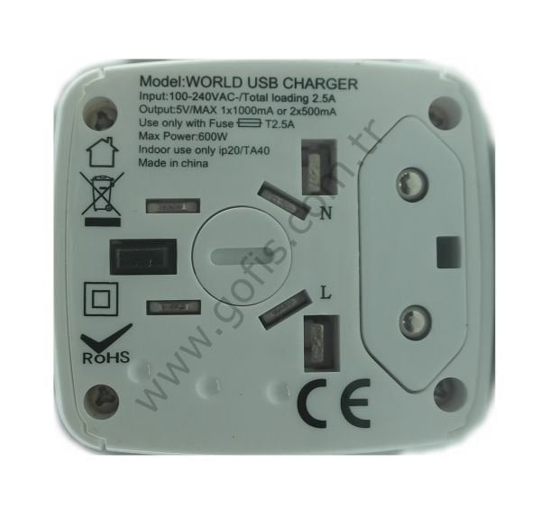 SWISS WORLD 2XUSB USB CHARGER SEYAHAT ADAPTÖRÜ