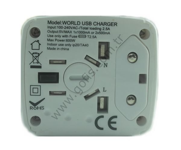 SWISS WORLD 2XUSB USB CHARGER SEYAHAT ADAPTÖRÜ