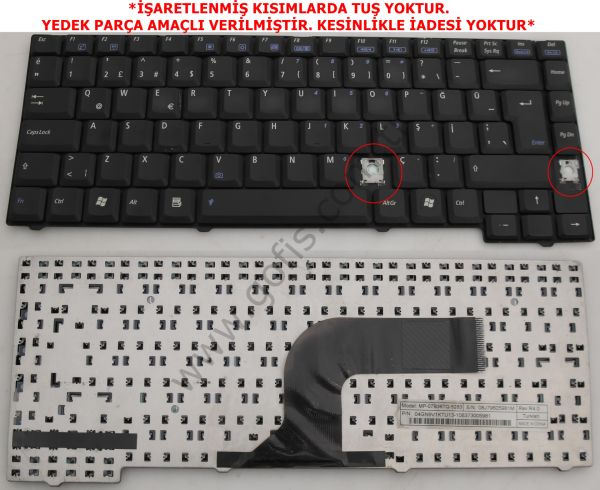 ASUS X59SR KLAVYE TÜRKÇE Q 04GN9V1KTU13 MP-07B36TQ-5283 *YEDEK PARÇA AMAÇLI*