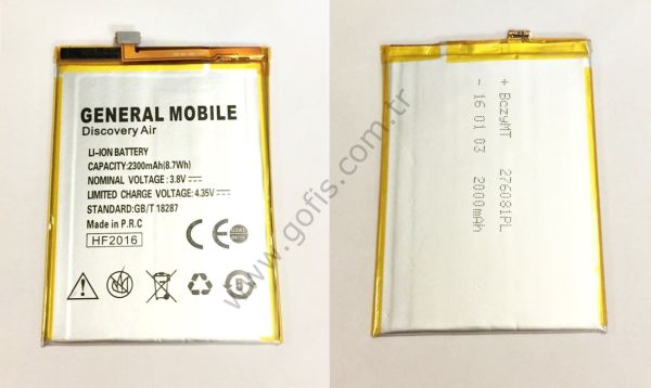 GENERAL MOBİLE DİSCOVERY AİR PİL BATARYA 2300MAH %100 UYUMLU