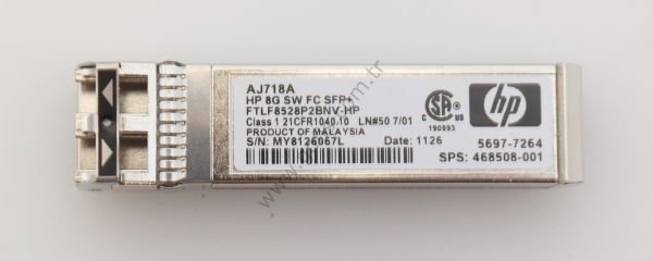 HP AJ718A 8G SW FC SFP+ TRANSCEIVER MODÜL FTLF8528P2BNV-HP 468508-001 5697-7264