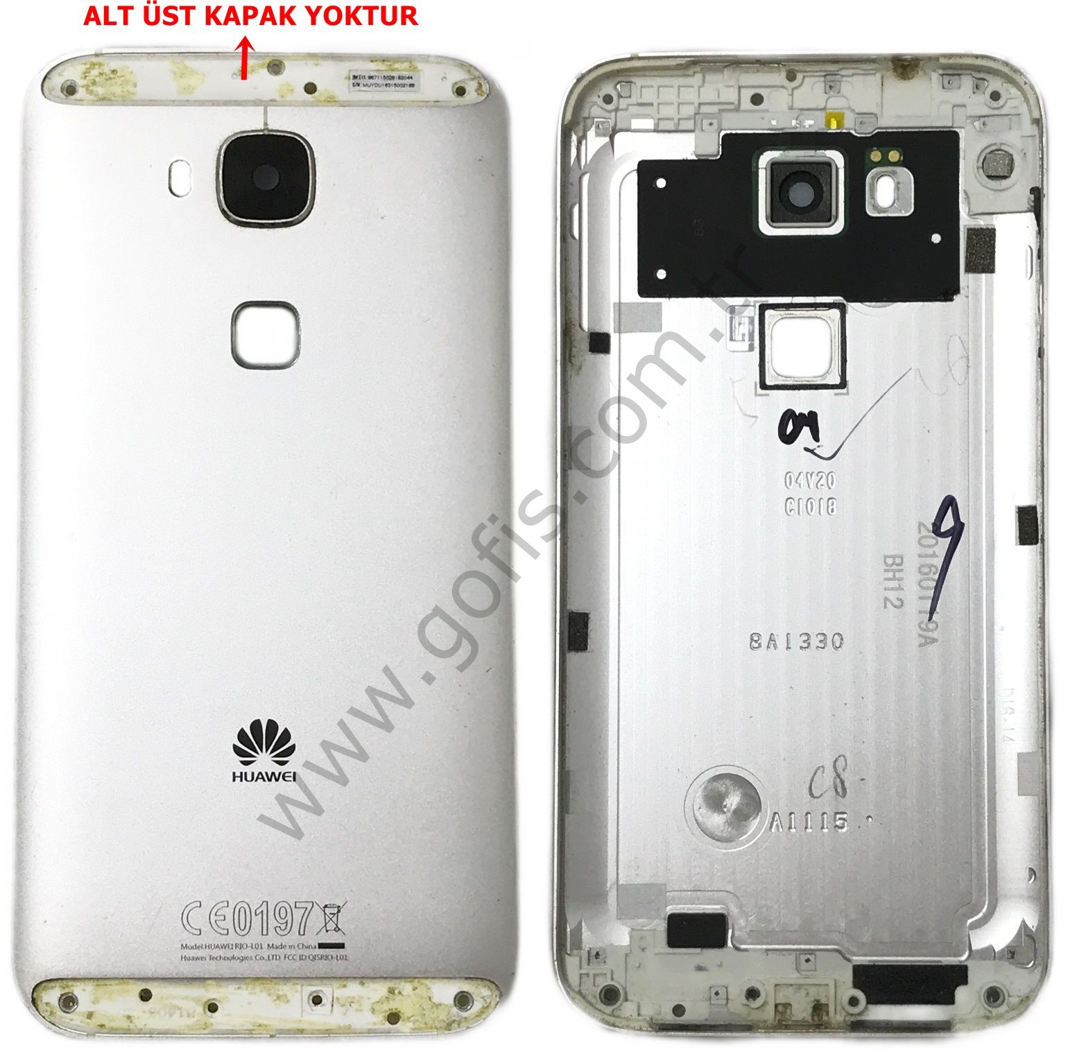 HUAWEİ G8 RİO-L01 KASA ARKA PİL BATARYA KAPAK %100 ORİJİNAL GÜMÜŞ