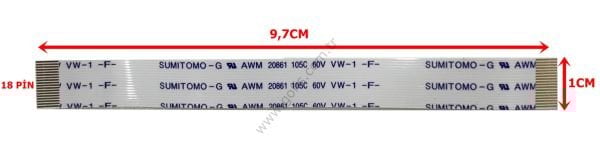 RİCOH AFİCİO MPC3002 MPC3502 KONTROL PANELİ BORDU FLEXİ 1CM 9,7CM 18 PİN FLEX CABLE