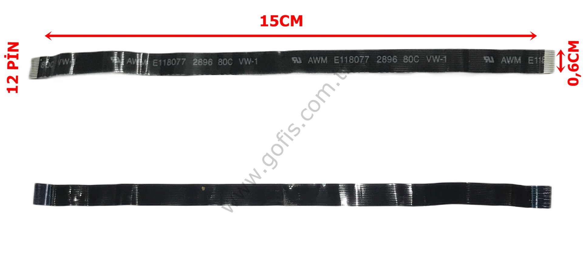 AWM E118077 2896 80C VW-1 FLEX KABLO 0,6CM 15CM 12 PİN FLEX CABLE