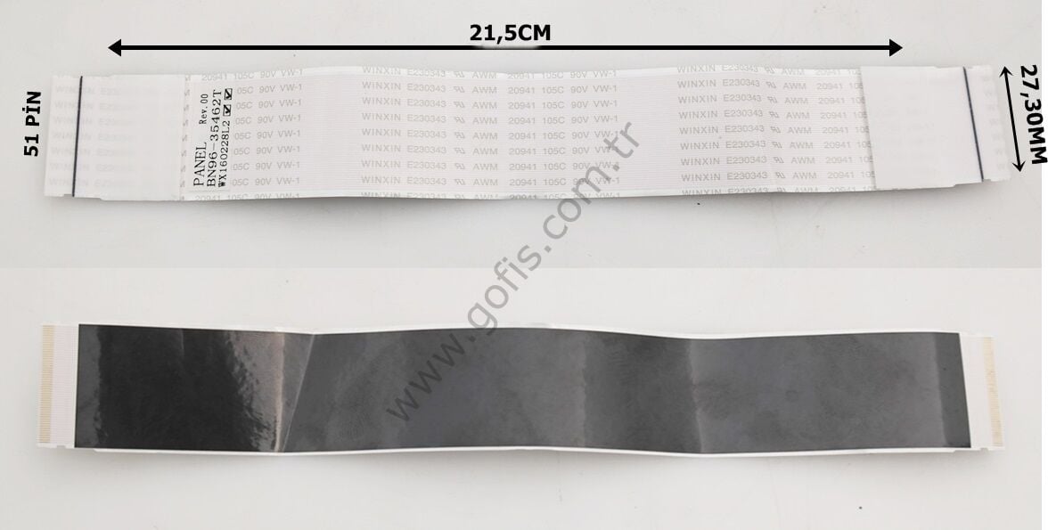 SAMSUNG UN75JU7100F, UN75JU6500F, UN75JU641DF LVDS KABLO BN96-35462T 27,30MM 21,5CM 51 PİN LVDS CABLE
