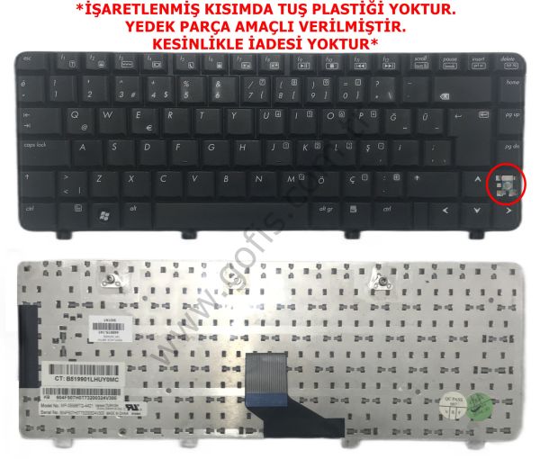 HP PAVİLİON DV2000 DV2500 KLAVYE TÜRKÇE Q MP-05586TQ-4421 448615-141 *YEDEK PARÇA AMAÇLI*